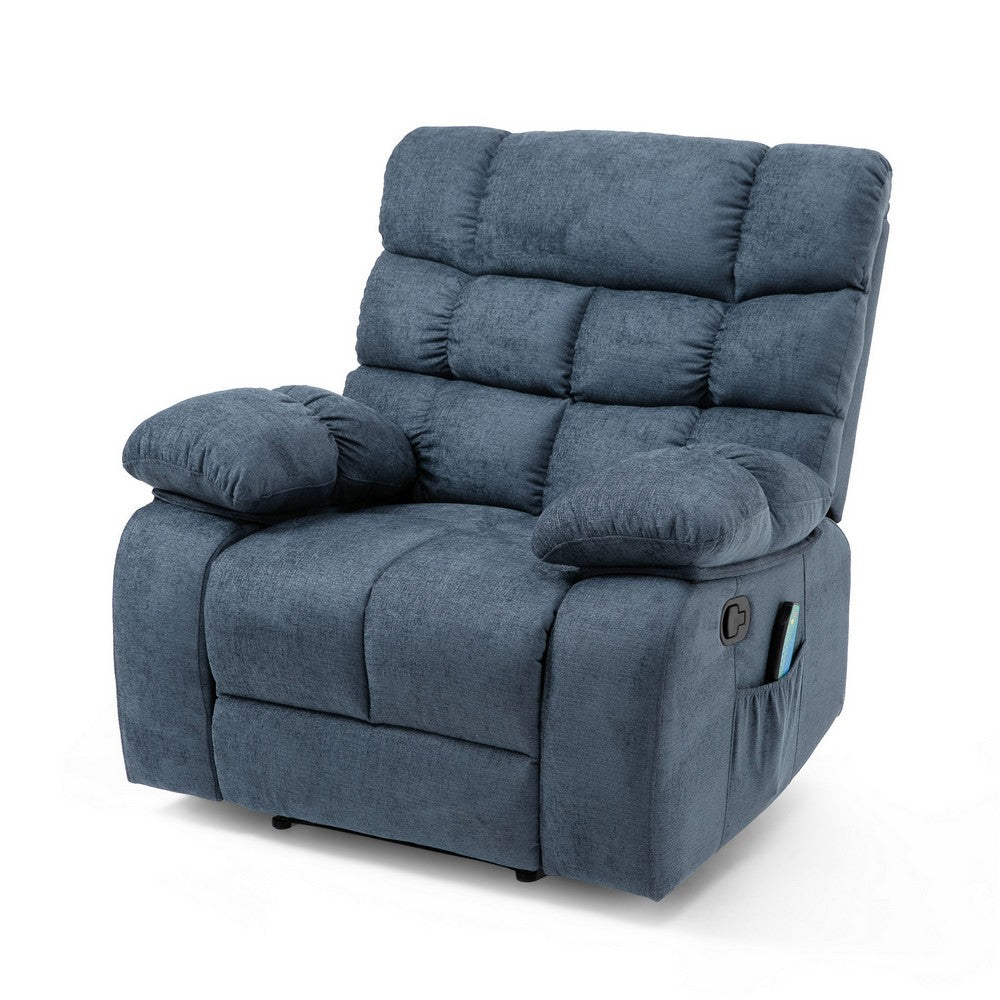 Zoi Power Recliner Chair, 5 Massage Modes, Pillow Tufted Gray Fabric