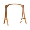 Outdoor Swing Support with Loveseat Chair, Teak Brown Solid Larch Wood
