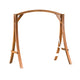 Outdoor Swing Support with Loveseat Chair, Teak Brown Solid Larch Wood