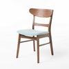 Cole Dining Side Chair Set of 2, Open Curved Back, Mint Green, Brown
