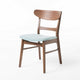 Cole Dining Side Chair Set of 2, Open Curved Back, Mint Green, Brown