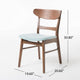 Cole Dining Side Chair Set of 2, Open Curved Back, Mint Green, Brown