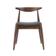 Syma Dining Side Chair Set of 2, Open Curved Back, Brown, Gray Seat