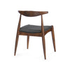 Syma Dining Side Chair Set of 2, Open Curved Back, Brown, Gray Seat