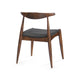 Syma Dining Side Chair Set of 2, Open Curved Back, Brown, Gray Seat
