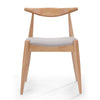 Syma Dining Side Chair Set of 2, Open Curved Back, Brown, Beige Seat