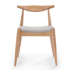 Syma Dining Side Chair Set of 2 Open Curved Back Brown Beige Seat