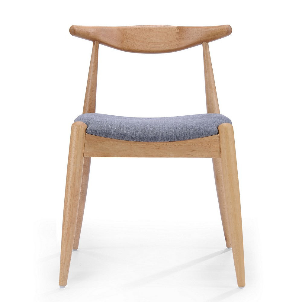 Syma Dining Side Chair Set of 2, Open Curved Back, Light Gray Seat