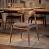 Syma Dining Side Chair Set of 2, Open Curved Back, Light Gray Seat