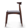 Syma Dining Side Chair Set of 2, Open Curved Back, Dark Brown Wood