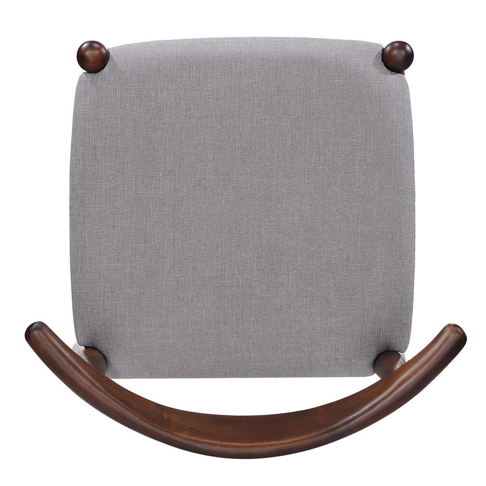 Syma Dining Side Chair Set of 2, Open Curved Back, Dark Brown Wood