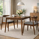 Syma Dining Side Chair Set of 2, Open Curved Back, Dark Brown Wood