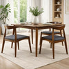 Syma Dining Side Chair Set of 2, Open Curved Back, Dark Brown Wood