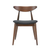 Hosa Dining Side Chair Set of 2, Open Curved Back, Dark Gray and Brown