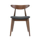 Hosa Dining Side Chair Set of 2, Open Curved Back, Dark Gray and Brown