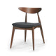 Hosa Dining Side Chair Set of 2, Open Curved Back, Dark Gray and Brown