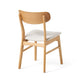 Mexy Dining Side Chair Set of 2, Open Curved, Light Beige, Brown Wood