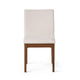 Jimi Dining Side Chair Set of 2, Light Beige Fabric, Brown Wood Legs