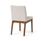 Jimi Dining Side Chair Set of 2, Light Beige Fabric, Brown Wood Legs