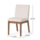 Jimi Dining Side Chair Set of 2, Light Beige Fabric, Brown Wood Legs