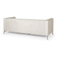Zexy Sofa, 3 Seater Button Tufted Chesterfield Beige Velvet, Chrome