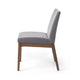 Jimi Dining Side Chair Set of 2, Dark Gray Linen Fabric, Brown Legs