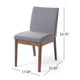 Jimi Dining Side Chair Set of 2, Dark Gray Linen Fabric, Brown Legs
