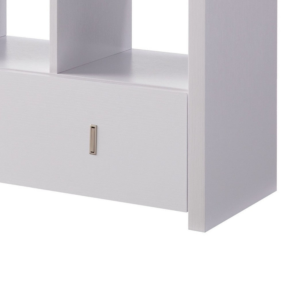 Beak Shoe Bench 3 Open Shelves 1 Drawer 34’’ White Finish By Casagear Home BM324279