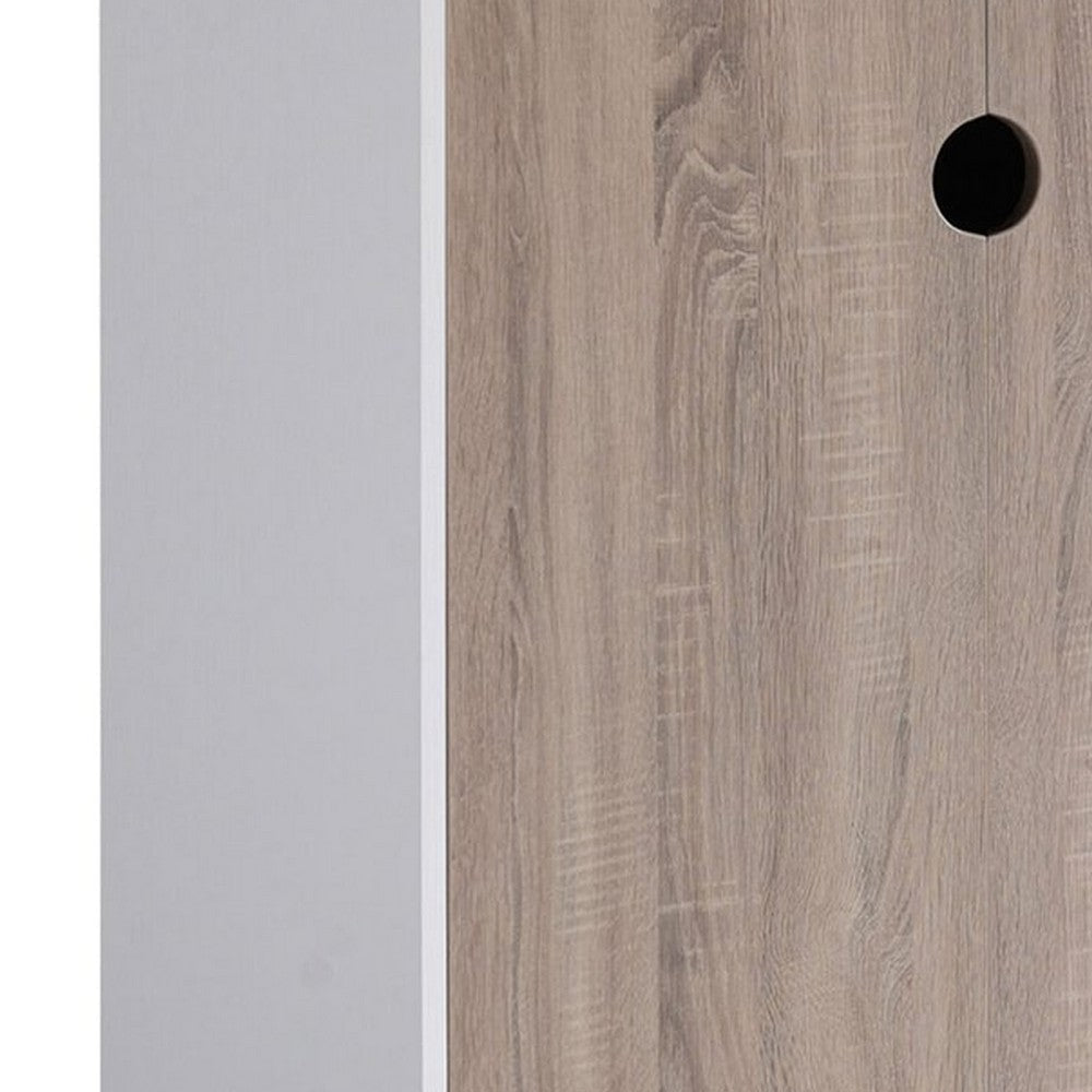 Wine Cabinet 2 Drawer Stemware Bottle Rack White Gray By Casagear Home BM324283