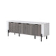 TV Media Entertainment Console 3 Cabinets 60’’ White By Casagear Home BM324284