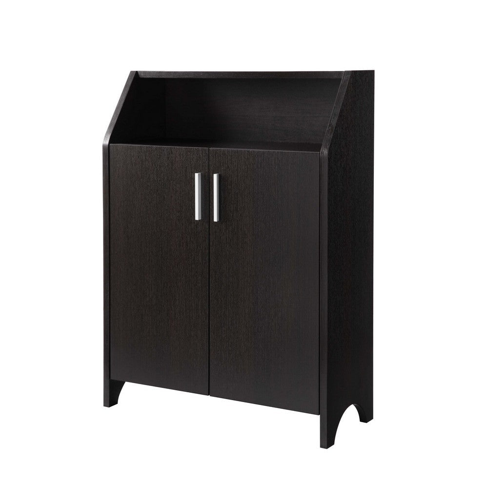 Ross Shoe Cabinet 2 Doors Open Shelf Red Cocoa Brown By Casagear Home