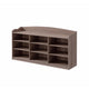 Hale Shoe Bench 48’’ Top 9 Open Compartments Taupe Brown By Casagear Home