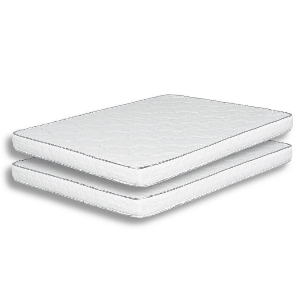 Sly 6 Inch Full Size Mattress Set of 2, Medium Polyurethane Foam Core