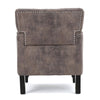 Lit Accent Chair with Gray Fabric Microfiber Button Tufted Design BM324320