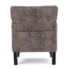 Lit Accent Chair with Gray Fabric Microfiber, Button Tufted Design