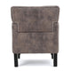 Lit Accent Chair with Gray Fabric Microfiber, Button Tufted Design