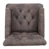 Lit Accent Chair with Gray Fabric Microfiber, Button Tufted Design
