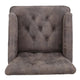 Lit Accent Chair with Gray Fabric Microfiber, Button Tufted Design