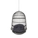 Fam Outdoor Hanging Lounge Chair Swing Teardrop Design Gray Rattan BM324322