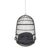 Fam Outdoor Hanging Lounge Chair Swing, Teardrop Design Gray Rattan