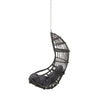 Fam Outdoor Hanging Lounge Chair Swing, Teardrop Design Gray Rattan