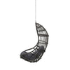 Fam Outdoor Hanging Lounge Chair Swing Teardrop Design Gray Rattan BM324322