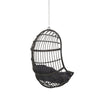 Fam Outdoor Hanging Lounge Chair Swing, Teardrop Design Gray Rattan