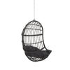 Fam Outdoor Hanging Lounge Chair Swing, Teardrop Design Gray Rattan