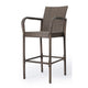 Drip Outdoor Barstool Chair Set of 2 Brown PE Rattan Woven and Iron BM324323