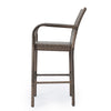 Drip Outdoor Barstool Chair Set of 2, Brown PE Rattan Woven and Iron