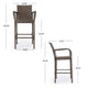 Drip Outdoor Barstool Chair Set of 2, Brown PE Rattan Woven and Iron