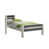 Robin Twin Size Bed Transitional Style White and Gray Wood Frame BM324325