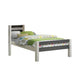 Robin Twin Size Bed Transitional Style White and Gray Wood Frame BM324325