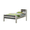 Robin Twin Size Bed Transitional Style White and Gray Wood Frame BM324325